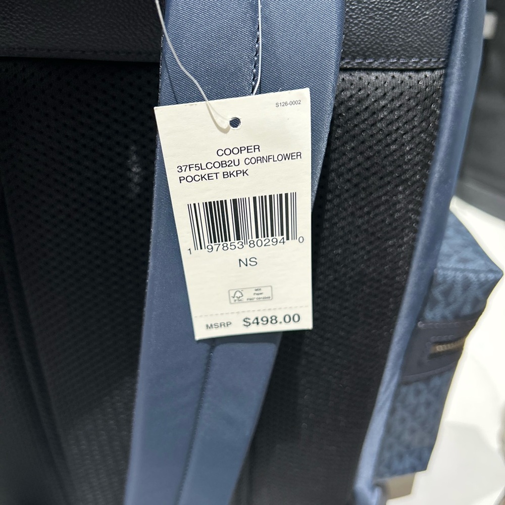 Michael Kors Cooper Large Utility Backpack MK cornflower new in wrap tag - Picture 5 of 12